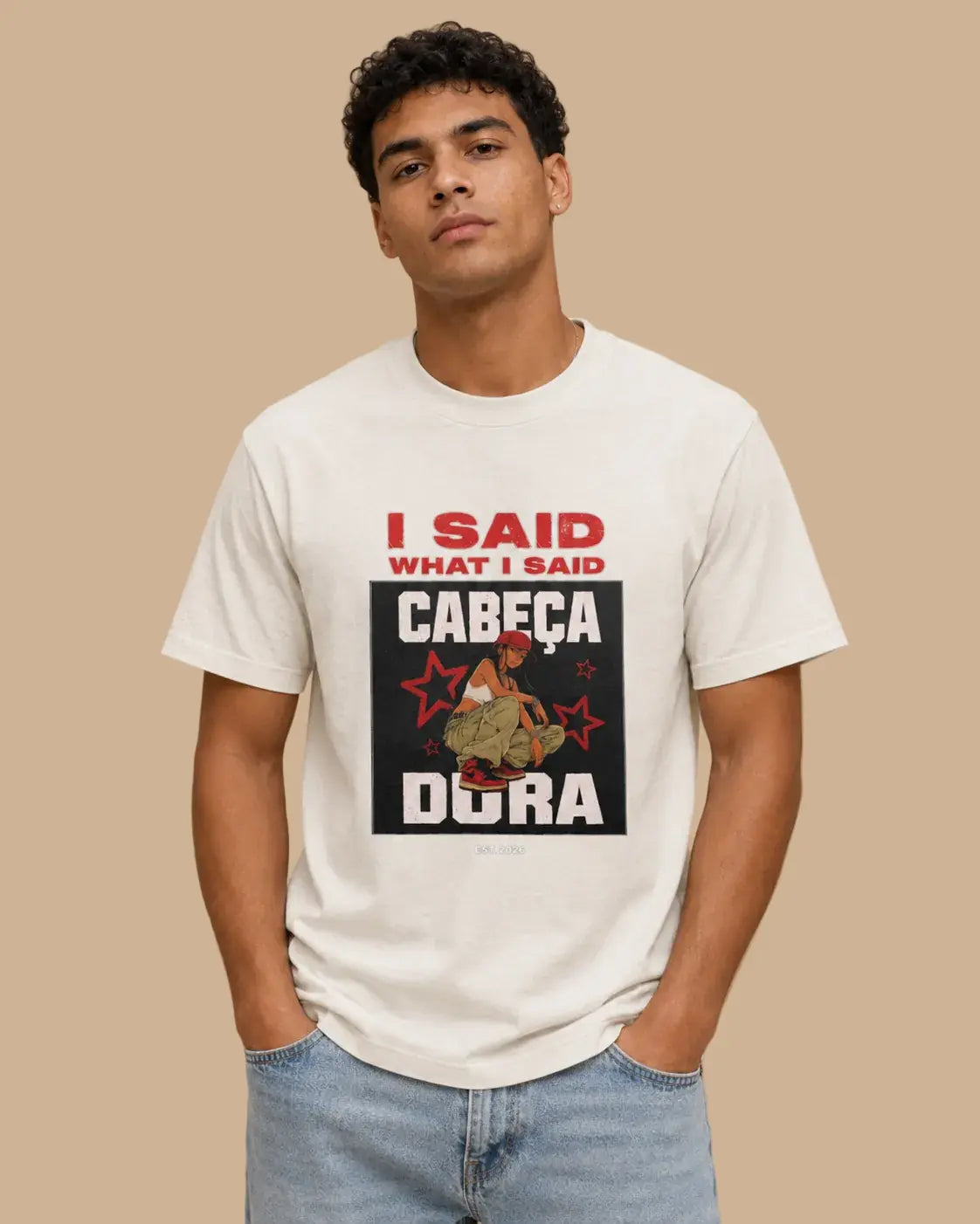 I Said What I Said faded bone Cabeça Dura T-shirt product view 1