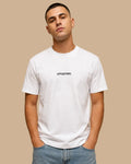 Front view of the People's Club white oversized Cabeça Dura T-shirt by Augusta Store